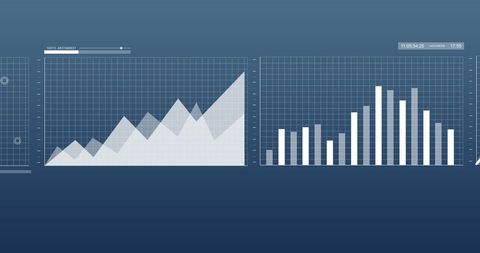 Digital Financial Data Charts on Blue Background - Download Free Stock Images Pikwizard.com