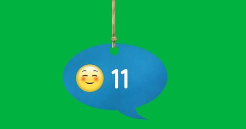chat bubble emoji with increasing number count on green background - Download Free Stock Images Pikwizard.com