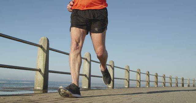 Runner on Beachside Path in Morning Light - Download Free Stock Images Pikwizard.com