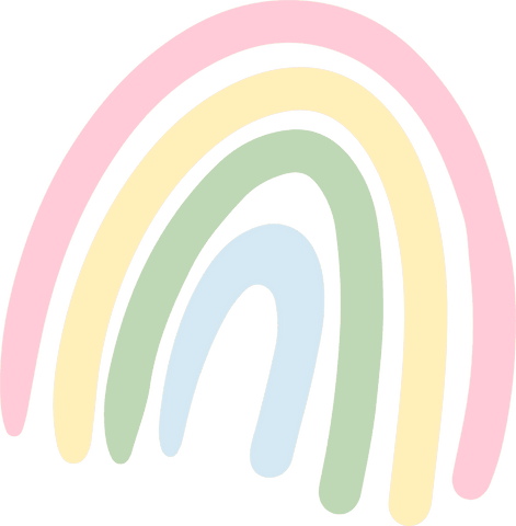 Pastel rainbow abstract design on transparent background