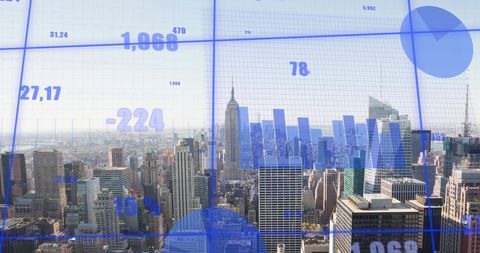 Dynamic Financial Growth Over New York City Skyline