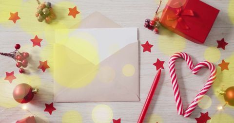 Christmas Decorations with Candy Cane and Festive Gift Box - Download Free Stock Images Pikwizard.com