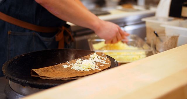 Chef Preparing Savory Crepe in Professional Kitchen - Download Free Stock Images Pikwizard.com