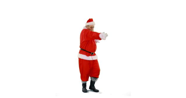 Dancing Santa Claus in Traditional Costume on White Background - Download Free Stock Images Pikwizard.com