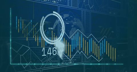 Data Analytics Dashboard with Displayed Graphs and Statistics - Download Free Stock Images Pikwizard.com