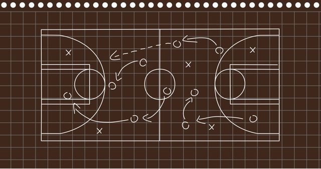 Basketball Game Strategy Plan on Brown Grid Paper - Download Free Stock Images Pikwizard.com