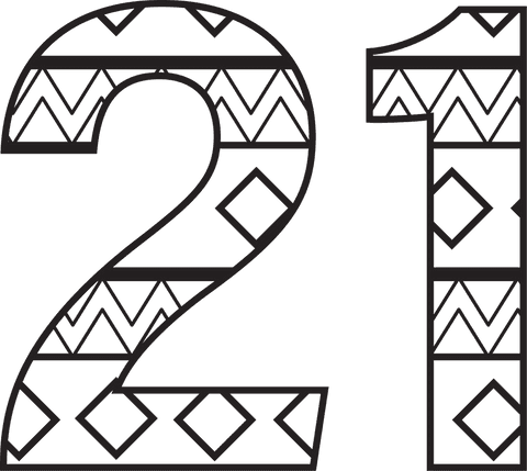 Black Number 21 with Geometric Pattern on Transparent Background - Download Free Stock Videos Pikwizard.com