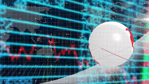 Animated Globe with Digital World Map on Data Background