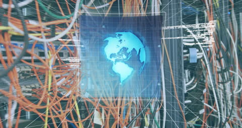 Digital Globe with Network Connections in Data Center Visualization