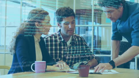 Collaborative Office Brainstorm with Digital Data Overlay