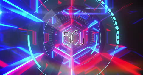 Futuristic Digital Countdown with Neon Cyber Elements