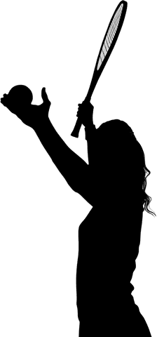 Silhouette of woman exercising transparent background
