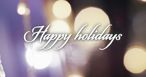Happy Holidays Text on Festive Lights Background