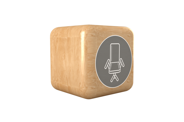 Transparent Wooden Cube Office Chair Symbol - Download Free Stock Videos Pikwizard.com