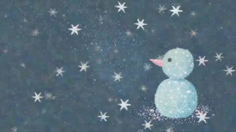 Crystalline Snowman Watching Twinkling Star Flakes Drifting Across Midnight Sky