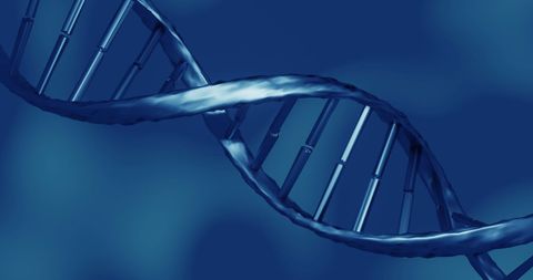 Rotating 3D DNA Strand in Blue Hue - Download Free Stock Images Pikwizard.com