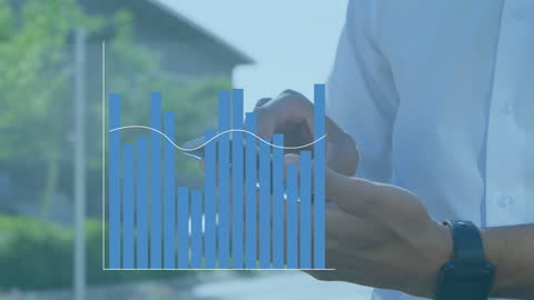 Businessman Analyzing Digital Data on Smartphone