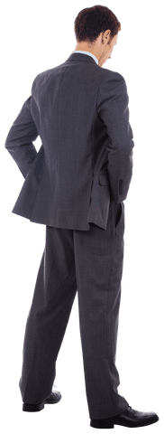 Transparent Businessman Standing with Hands on Hips