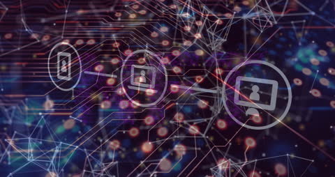 Futuristic VR Technology and Network Connections Concept