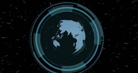 Digital Interface with Global Scan Over Globe Silhouette - Download Free Stock Images Pikwizard.com