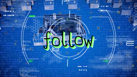 Digital Concept of Following with Data Processing Onscreen Graphics