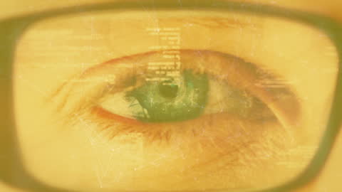Futuristic Eye Projection with Digital Data Overlay