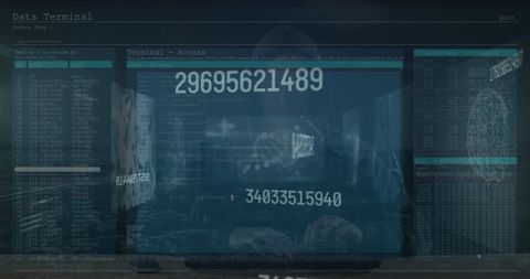 Hacker Accessing Secure Terminal with Overlayed Data - Download Free Stock Images Pikwizard.com