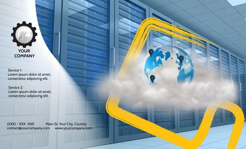 High-Tech Data Center with Global Connectivity for IT Services - Download Free Stock Templates Pikwizard.com