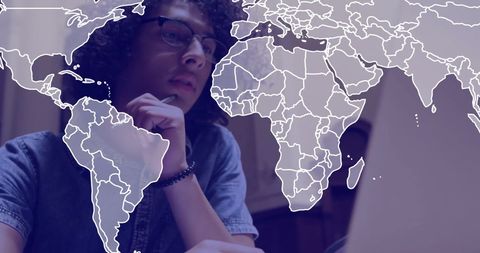 Global Connectivity and Data Processing Concept with Businessman