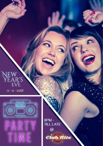 New year's eve celebration dance party invitation