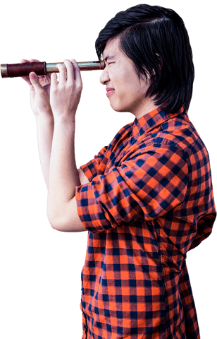 hipster viewing through transparent vintage telescope - Download Free Stock Videos Pikwizard.com