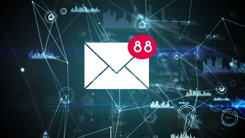 Digital Email Notifications Concept With HUD Interface