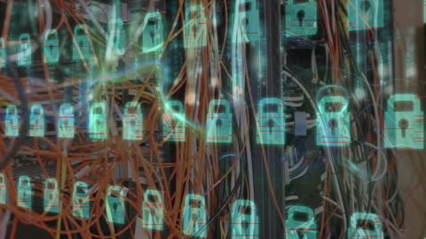 Cybersecurity Alert in High-Tech Server Room