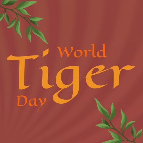 World Tiger Day Celebration with Nature Elements - Download Free Stock Templates Pikwizard.com