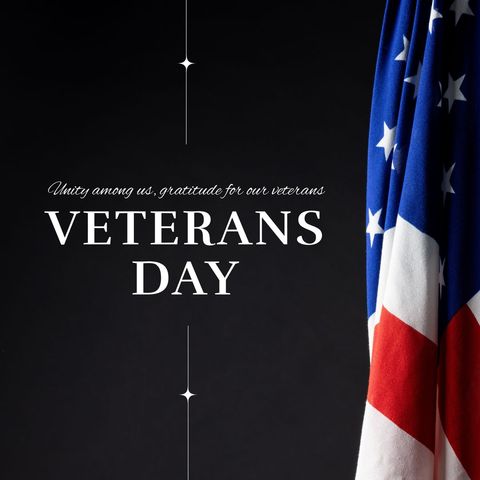 veterans day tribute with american flag on dark background - Download Free Stock Templates Pikwizard.com