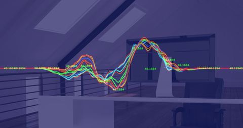 Digital Financial Data Visualization in Modern Office