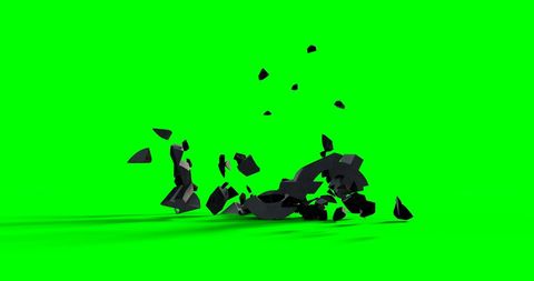 Shattering dollar sign against vibrant green background