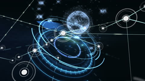 Futuristic Digital Network with Holographic Elements