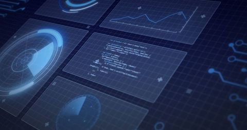 Analyzing Data on Futuristic Digital Interface - Download Free Stock Images Pikwizard.com