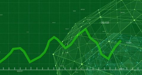 Rising Trend Line in Digital Graph with Network Connections for Data Analysis - Download Free Stock Images Pikwizard.com