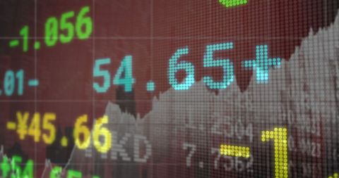 Digital Display of Stock Market Data with Economic Graph - Download Free Stock Images Pikwizard.com