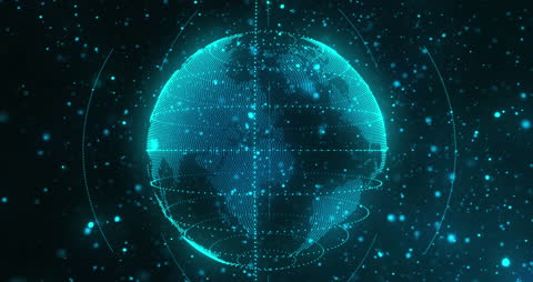 Futuristic Digital Globe with Expanding global networks