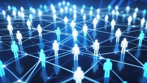 Digital Human Network Visualization with Glowing Icons - Download Free Stock Images Pikwizard.com