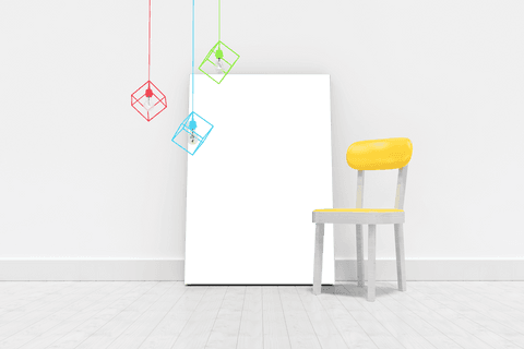minimalist interior with transparent frame and vibrant chair - Download Free Stock Videos Pikwizard.com