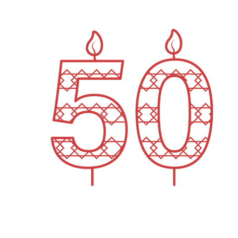 Red Transparent Birthday Number 50 Candle Vector - Download Free Stock Videos Pikwizard.com