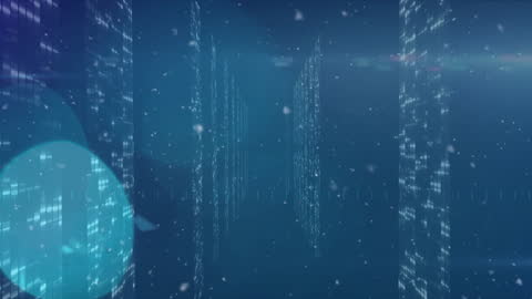 Abstract Animation of Digital Light Connections on Blue Background