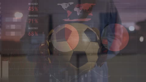 Rugby Player Amidst Digital Data and Analytics Interface