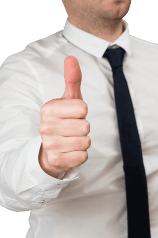 Businessman Giving Thumbs Up Gesture Transparent Background