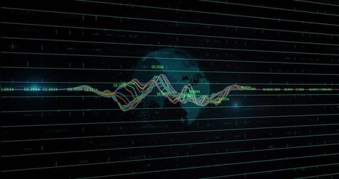 Futuristic Data Visualization Interface with Globe and Analytics