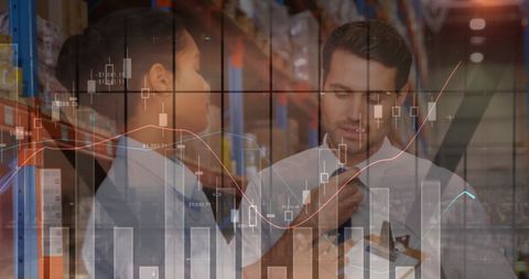 Business analysis in warehouse with statistical graphics